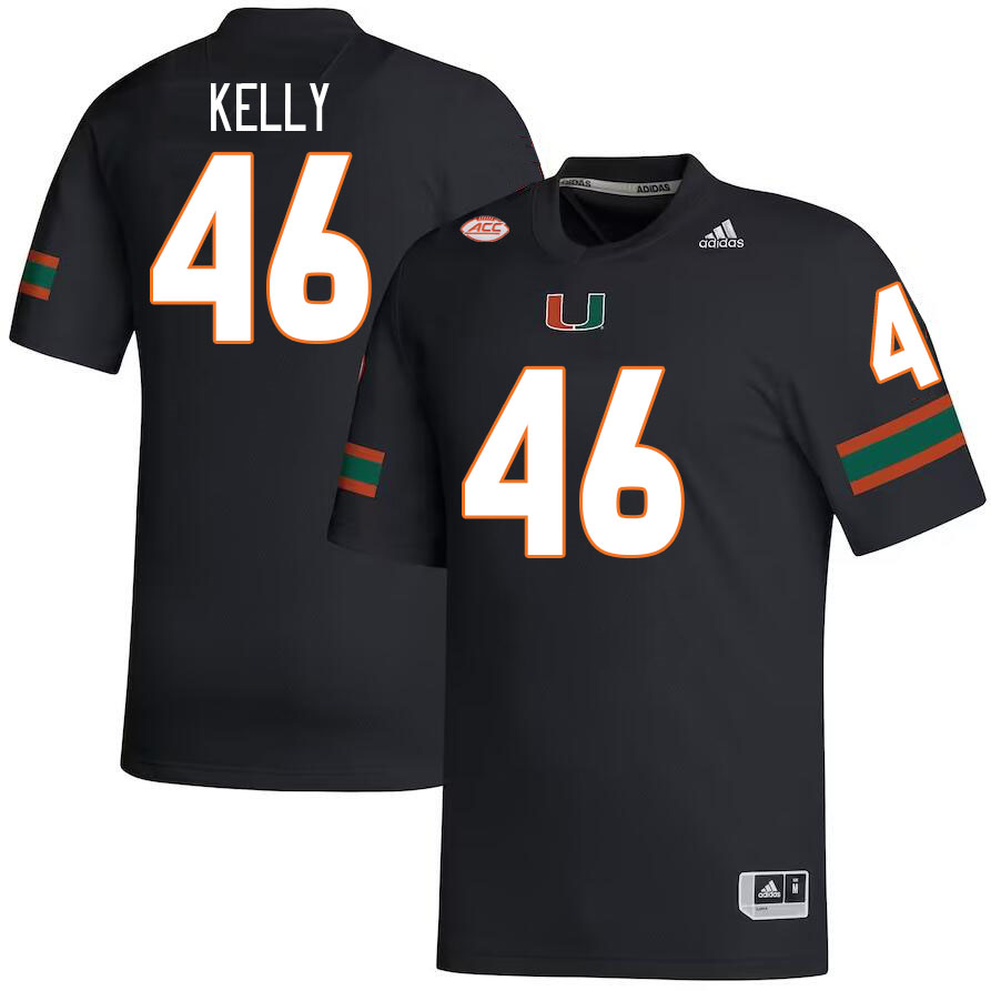 Men #46 Nick Kelly Miami Hurricanes College Football Jerseys Stitched-Black